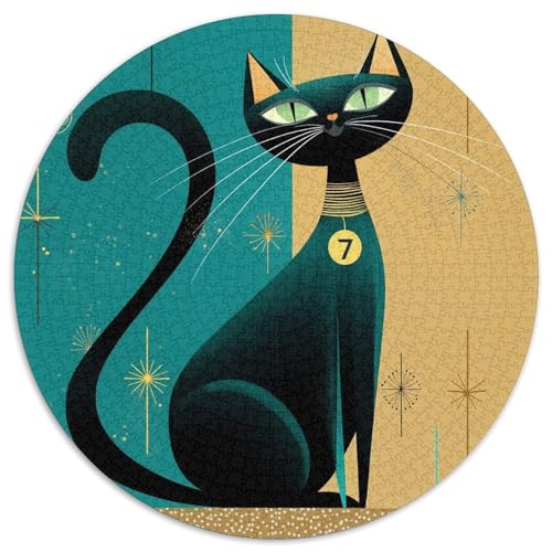 Retro Mittelalterlicher Stil 1000pcs (67.5x67.5cm) Puzzle, Lernspiel Impossible Elegant Black Katze Herausforderungsspielzeug Für Erwachsene Teenager von kaiyun