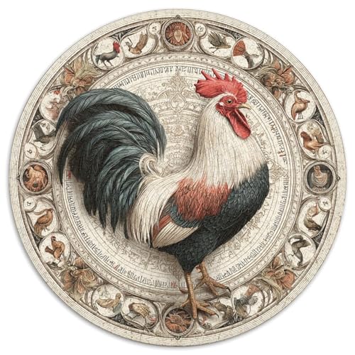 Retro-Stil 1000pcs (67.5x67.5cm) Erwachsenenpuzzle - Hahn DIY-Puzzlespielzeug von kaiyun