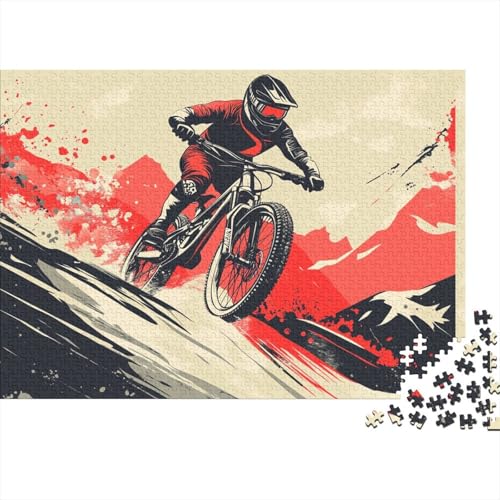 Retro-Stil Puzzle 1000pcs (75x50cm) Erwachsene Mountainbike Rider Puzzle,Home Decor von kaiyun