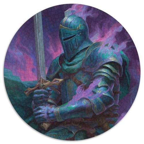 Ritter in türkisfarbener Rüstung mit Schwert in beiden Händen1000 Teile: Unmögliches Puzzle Für Erwachsene, Spiele, Geschenke, Kinder, Herausforderungs1000pcs (67.5x67.5cm) von kaiyun