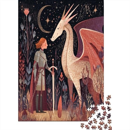 Ritter und Drache 70x50cm/1000pcs Puzzle, Lernspiel Impossible Herausforderungsspielzeug Für Erwachsene Teenager von kaiyun