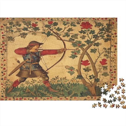 Robin Hood, Bogenschießen 1000pcs (75x50cm) Puzzle, Lernspiel Impossible Plants and Blumen Herausforderungsspielzeug Für Erwachsene Teenager von kaiyun