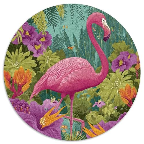Rosa Flamingo Rätsel Für Erwachsene |Exotische Blumen| 1000pcs (67.5x67.5cm) Puzzles Lernspiele Home Decor von kaiyun