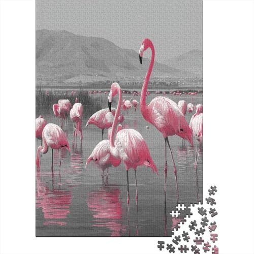Rosa Flamingo im See 38x26cm/1000pcs Schwer Puzzle Lernspiel Impossible Herausforderung Spielzeug Für Erwachsene Kinder von kaiyun