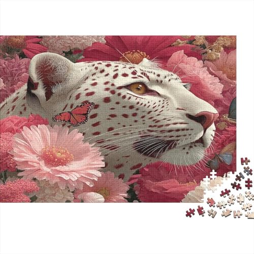 Rosaroter Panther 1000pcs (75x50cm) Puzzles, Die Für Erwachsene Und Personen Ab 14 Jahren Geeignet Sind Pink Blumen Schmetterling von kaiyun