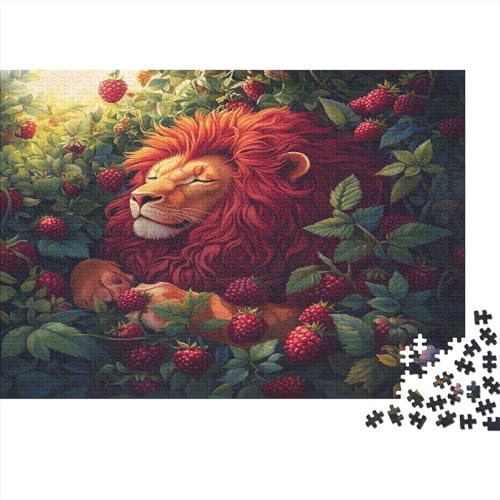Roter Löwe 1000pcs (75x50cm) Puzzle, Lernspiel Impossible Himbeeren und Pflanzen Herausforderungsspielzeug Für Erwachsene Teenager von kaiyun