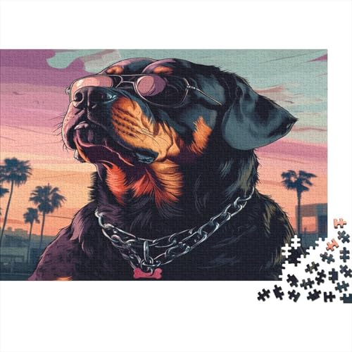 Rottweiler 1000pcs (75x50cm) Puzzle, Lernspiel Impossible Charakterbild Herausforderungsspielzeug Für Erwachsene Teenager von kaiyun