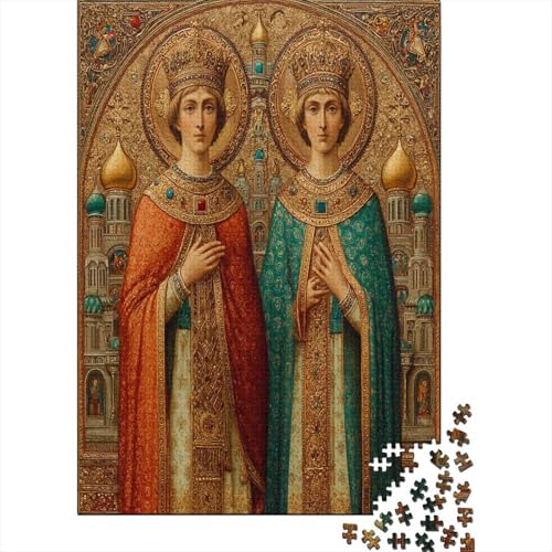 Russian-Style Portraits of Saints Puzzle 1000 Teile, Lernspiel, Unmöglich, Anspruchsvolles Spielzeug Für Erwachsene Und Kinder Ab 14 Jahren 70x50cm/1000pcs von kaiyun