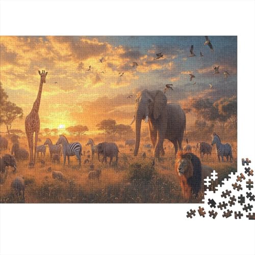 Säugetiere Rätsel Für Erwachsene |Afrikanische Savanne| 1000pcs (75x50cm) Puzzles Lernspiele Home Decor von kaiyun
