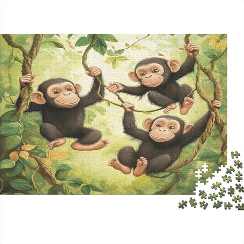 Schimpanse 1000pcs (75x50cm) Puzzles, Die Für Erwachsene Und Personen Ab 14 Jahren Geeignet Sind Jumping on Weinrebes von kaiyun