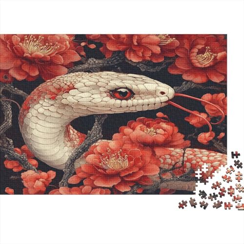 Schlange 1000pcs (75x50cm) Puzzles, Die Für Erwachsene Und Personen Ab 14 Jahren Geeignet Sind Rote Blume von kaiyun