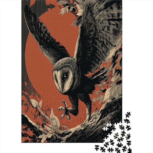 Schleiereule im Sturzflug in dynamischer Pose Puzzle 1000 Teile, Lernspiel, Unmöglich, Anspruchsvolles Spielzeug Für Erwachsene Und Kinder Ab 14 Jahren 38x26cm/1000pcs von kaiyun