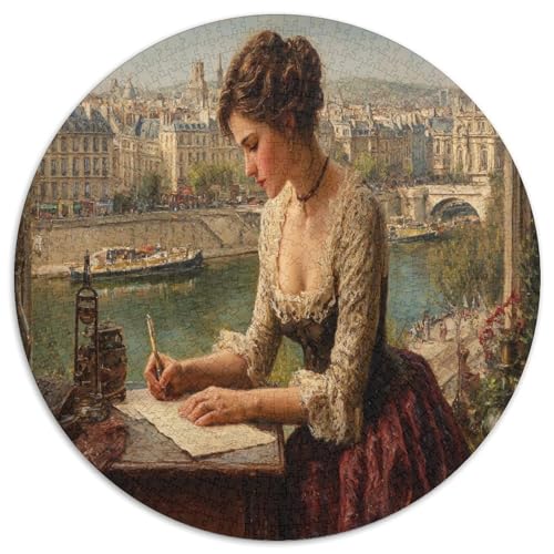 Schöne Frau am Ufer-Seine 1000pcs (67.5x67.5cm) Schwer Puzzle Lernspiel Impossible Architektur Herausforderung Spielzeug Für Erwachsene Kinder von kaiyun