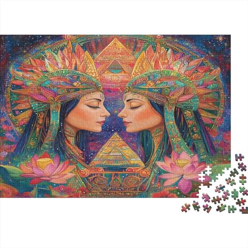 Schöne Göttin 1000pcs (75x50cm) Puzzles, Die Für Erwachsene Und Personen Ab 14 Jahren Geeignet Sind Heilige Geometrie, Lotus Universum von kaiyun