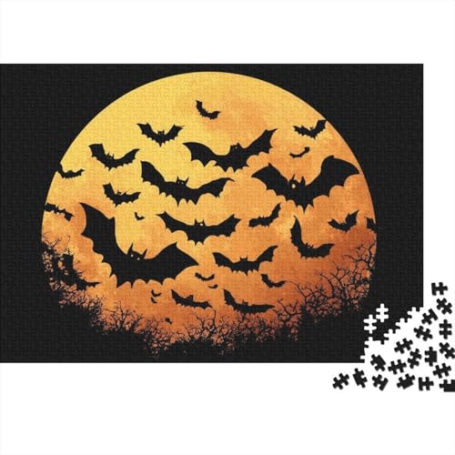 Schwarzer Eschenhintergrund,Rätsel Für Erwachsene 1000pcs (75x50cm),Herausforderungsspiele Cartoon-Fledermaus von kaiyun