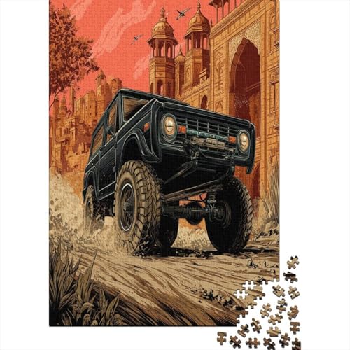 Schwarzer SUV auf der Straße Puzzle 1000 Teile Für Erwachsene, Lernspiele, Heimdekoration38x26cm/1000pcs von kaiyun