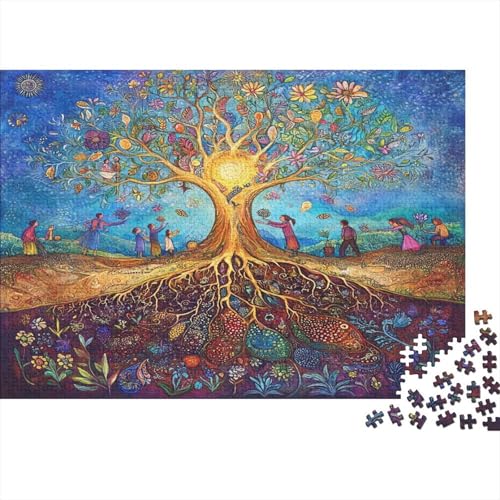 Seeds and The Baum des Lebens 1000pcs (75x50cm) Schwer Puzzle Lernspiel Impossible Leuchtende Pflanzen Herausforderung Spielzeug Für Erwachsene Kinder von kaiyun