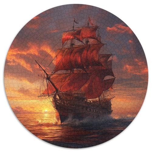 Segelboot 1000pcs (67.5x67.5cm) Puzzle, Lernspiel Impossible Sea Sonnenuntergangt Herausforderungsspielzeug Für Erwachsene Teenager von kaiyun