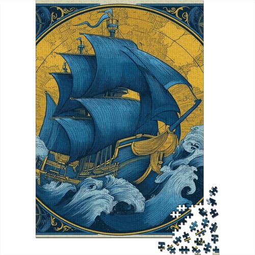 Segelboot mit Segeln Puzzle 1000 Teile, Lernspiel, Unmöglich, Anspruchsvolles Spielzeug Für Erwachsene Und Kinder Ab 14 Jahren 38x26cm/1000pcs von kaiyun