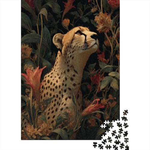 Seltsame und einzigartige Blumen Gepard1000 Teile: Unmögliches Puzzle Für Erwachsene, Spiele, Geschenke, Kinder, Herausforderungs38x26cm/1000pcs von kaiyun