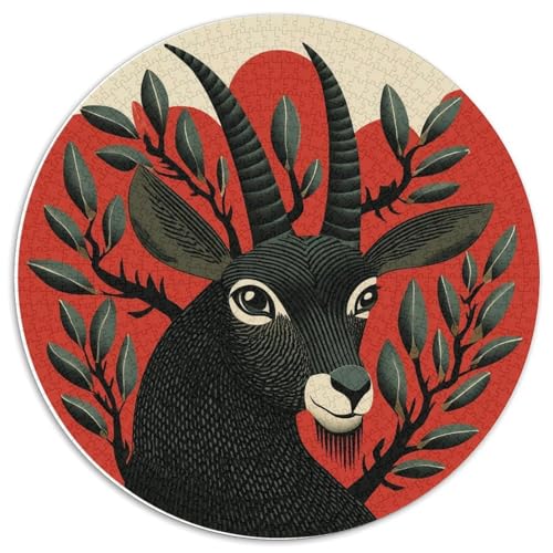 Serow-Hörner verwandeln Sich in Äste 1000pcs (67.5x67.5cm) Schwer Puzzle Lernspiel Impossible Herausforderung Spielzeug Für Erwachsene Kinder von kaiyun