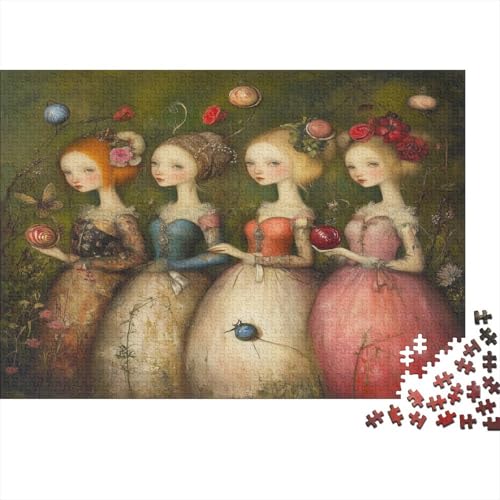 Silberne Glocken und Muscheln,Rätsel Für Erwachsene 1000pcs (75x50cm),Herausforderungsspiele Hübsches Mädchen von kaiyun