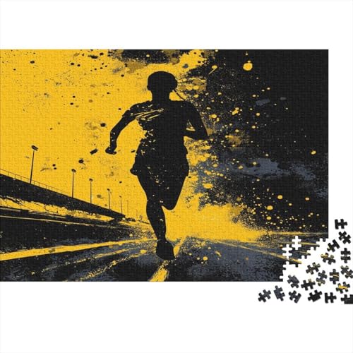 Silhouette Einer Jungen schwarzen Läuferin 1000pcs (75x50cm) Puzzles, Die Für Erwachsene Und Personen Ab 14 Jahren Geeignet Sind von kaiyun