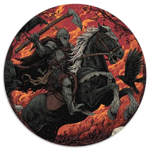 Skeleton Riding A Black Horse and Wearing Armor Puzzle 1000 Teile Für Erwachsene, Lernspiele, Heimdekoration1000pcs (67.5x67.5cm) von kaiyun