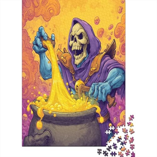 Skelett King, Cartoon Style1000 Teile: Unmögliches Puzzle Für Erwachsene, Spiele, Geschenke, Kinder, Herausforderungs38x26cm/1000pcs von kaiyun
