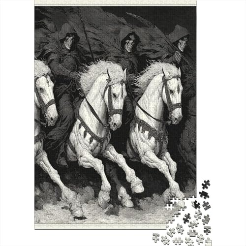Skelett Knight on Black Background 38x26cm/1000pcs Schwer Puzzle Lernspiel Impossible Herausforderung Spielzeug Für Erwachsene Kinder von kaiyun