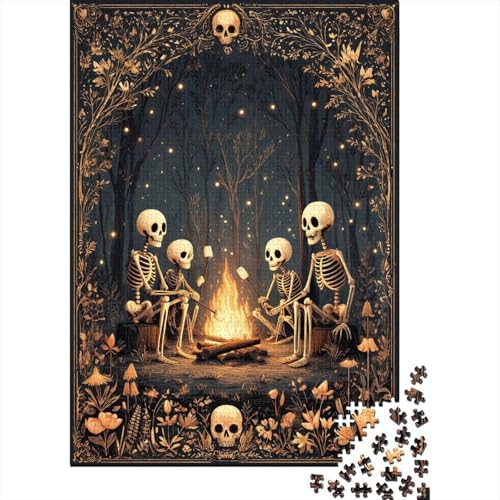 Skelette am Lagerfeuer 70x50cm/1000pcs Schwer Puzzle Lernspiel Impossible Herausforderung Spielzeug Für Erwachsene Kinder von kaiyun