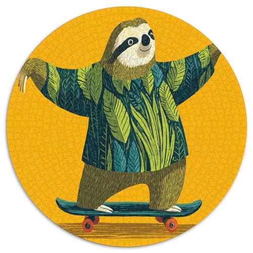 ,Sloth auf Skateboard,1000pcs (67.5x67.5cm),DIY-Puzzle Für Erwachsene von kaiyun