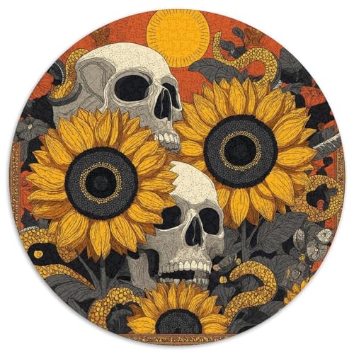 Sonnenaufgang Totenkopf, Sonnenblume and Snake Puzzle 1000 Teile Für Erwachsene, Lernspiele, Heimdekoration1000pcs (67.5x67.5cm) von kaiyun