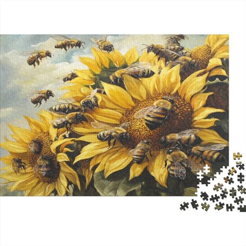Sonnenblume 1000pcs (75x50cm) Schwer Puzzle Lernspiel Impossible Biene Herausforderung Spielzeug Für Erwachsene Kinder von kaiyun