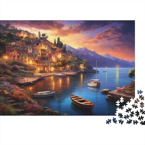 Sonnenuntergang am Hafen-Küstenstadt Rätsel Für Erwachsene || 1000pcs (75x50cm) Puzzles Lernspiele Home Decor von kaiyun