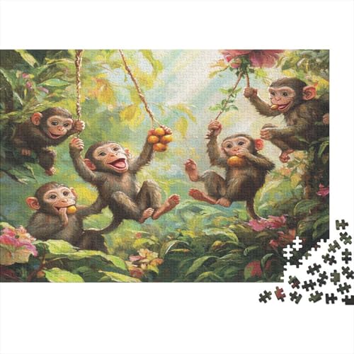 Sonniger Graben-Dschungel 1000pcs (75x50cm) Schwer Puzzle Lernspiel Impossible Lively AFFE Weinrebe Swing Fruit Herausforderung Spielzeug Für Erwachsene Kinder von kaiyun