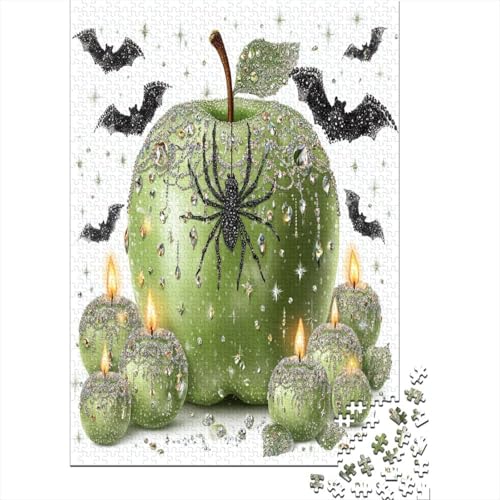 Spider, Green Apple, Fledermaus, Candle Puzzle 1000 Teile, Lernspiel, Unmöglich Ferienmotiv, Anspruchsvolles Spielzeug Für Erwachsene Und Kinder Ab 14 Jahren 70x50cm/1000pcs von kaiyun