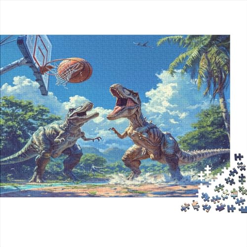 Spinosaurus und Tyrannosaurus Rex 1000pcs (75x50cm) Schwer Puzzle Lernspiel Impossible Basketball Spielen Herausforderung Spielzeug Für Erwachsene Kinder von kaiyun