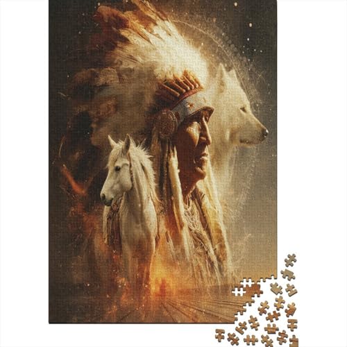 Spirituelle Landschaft der amerikanischen Ureinwohner1000 Teile: Unmögliches Puzzle Für Erwachsene, Spiele, Geschenke, Kinder, Herausforderungs38x26cm/1000pcs von kaiyun