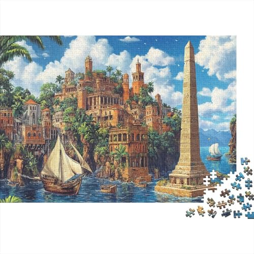 Stadt 1000pcs (75x50cm) Schwer Puzzle Lernspiel Impossible Riesiger Steinobelisk Herausforderung Spielzeug Für Erwachsene Kinder von kaiyun