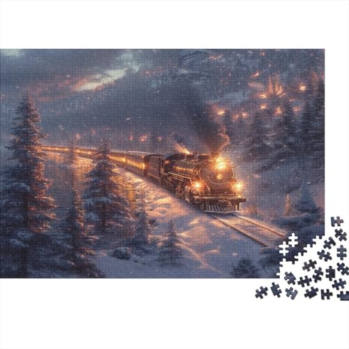 Steam Zug,Snowy Berg 1000pcs (75x50cm) Puzzles, Die Für Erwachsene Und Personen Ab 14 Jahren Geeignet Sind von kaiyun