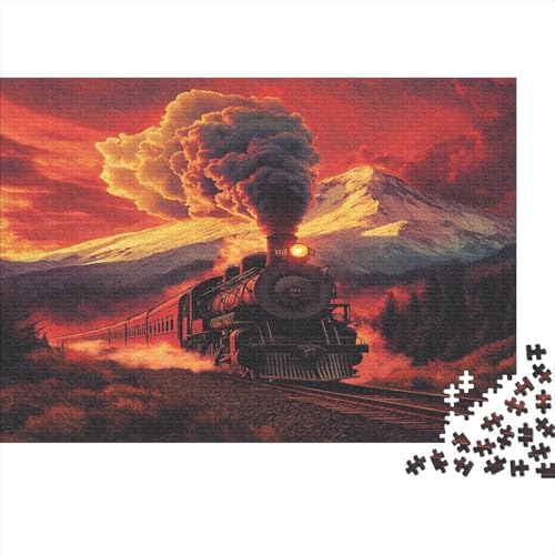 Steam Zug Rätsel Für Erwachsene |Magnificent Schneebedeckte Berge| 1000pcs (75x50cm) Puzzles Lernspiele Home Decor von kaiyun