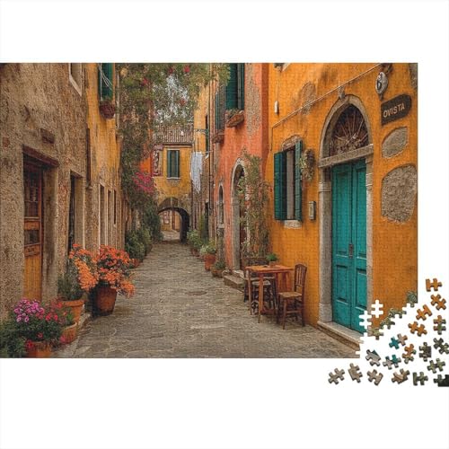 Steingasse in Venedig, Italien,Rätsel Für Erwachsene 1000pcs (75x50cm),Herausforderungsspiele Kleines Café von kaiyun