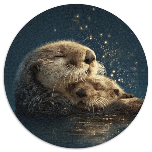 Sterne in der Nacht Rätsel Für Erwachsene |Kleiner Otter umarmt Seine Mutter| 1000pcs (67.5x67.5cm) Puzzles Lernspiele Home Decor von kaiyun