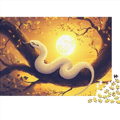 Süße weiße Schlange Rätsel Für Erwachsene |Kunstzeichnung| 1000pcs (75x50cm) Puzzles Lernspiele Home Decor von kaiyun