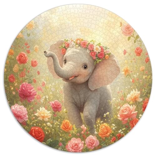 Süßes Elefantenbaby,Rätsel Für Erwachsene 1000pcs (67.5x67.5cm),Herausforderungsspiele Rose Flowers von kaiyun