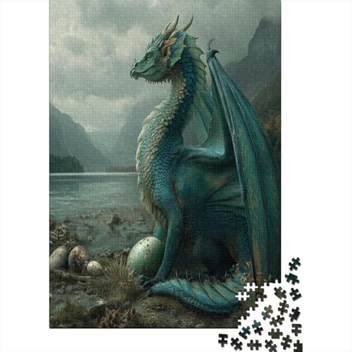 Teal Female Drache Rätsel Für Erwachsene |Ei| 38x26cm/1000pcs Puzzles Lernspiele Home Decor von kaiyun