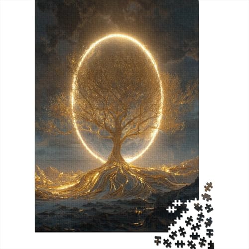 TheBaumdesLebensShineswithGoldenesLicht1000Teile:UnmöglichesPuzzleFürErwachsene,Spiele,Geschenke,Kinder,Herausforderungs38x26cm/1000pcs von kaiyun