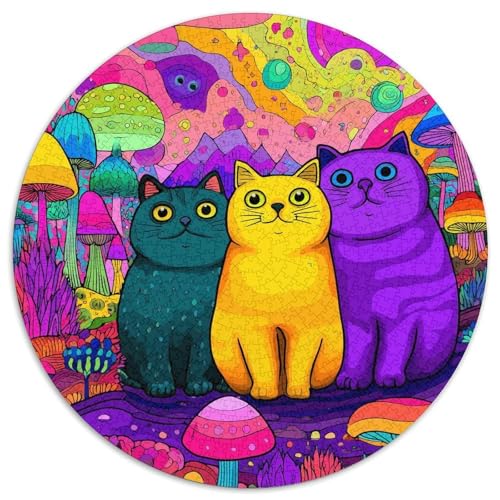 Three Cute Chubby Cartoon Katzes Puzzle 1000 Teile, Lernspiel, Unmöglich, Anspruchsvolles Spielzeug Für Erwachsene Und Kinder Ab 14 Jahren 1000pcs (67.5x67.5cm) von kaiyun