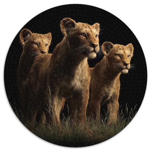 Three Löwe Cubs, Gemusterte Nachhaltige Für Erwachsene Hochwertige Holzspielpuzzles 1000pcs (67.5x67.5cm) von kaiyun